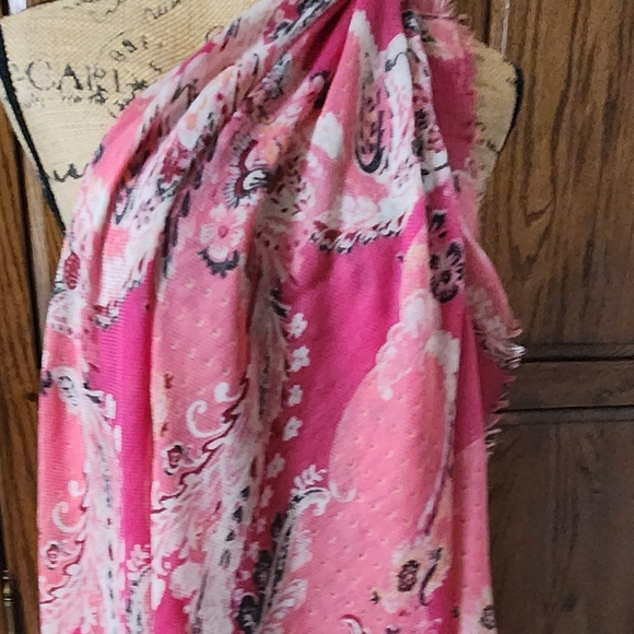 CHICOS Pink combo paisley square scarf. New with tags - Picture 11 of 14